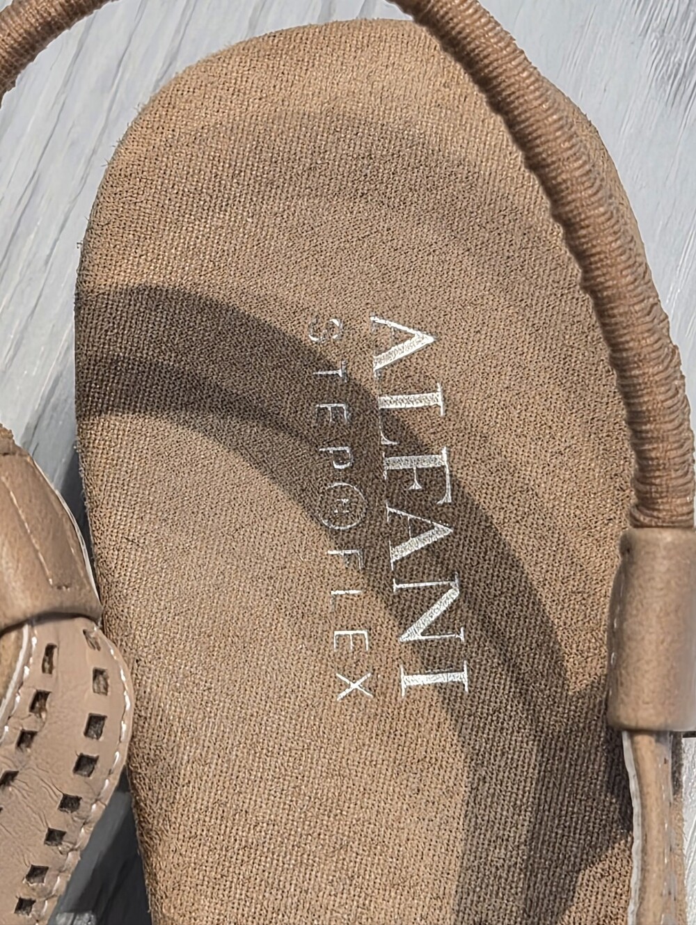 Alfani Tan Perforated T-strap Slingback Sandals - Picture 2 of 4
